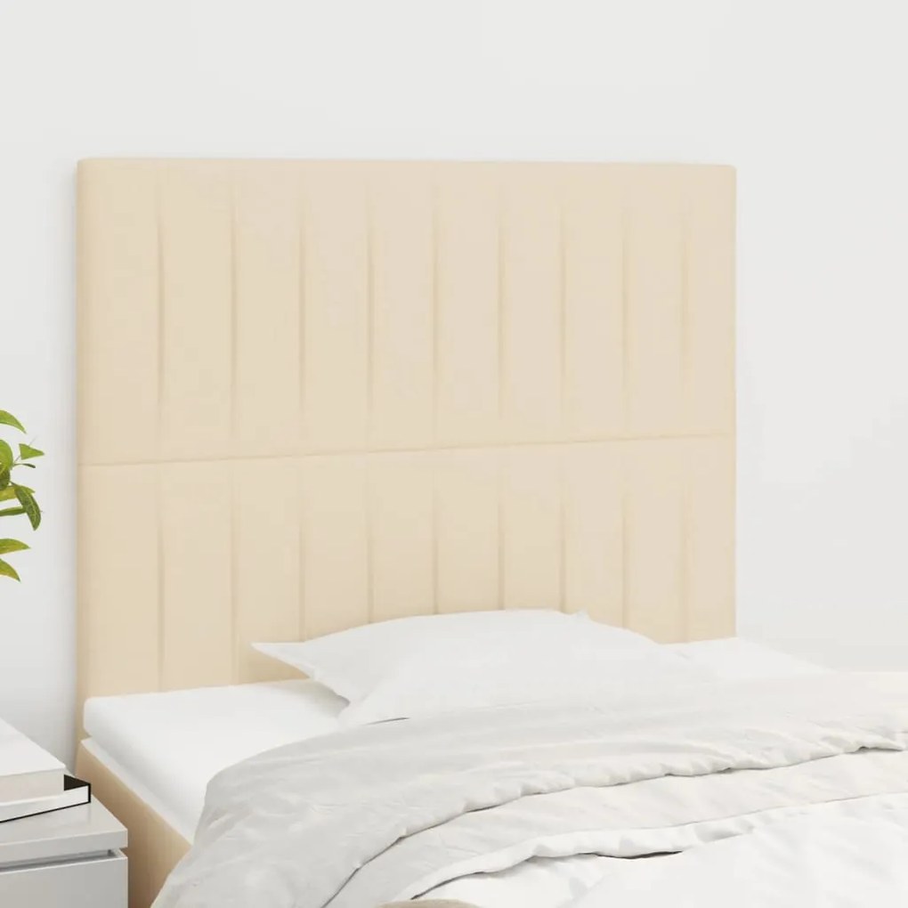 Testiera 2 Pz Crema 80x5x78/88 Cm İn Tessuto /