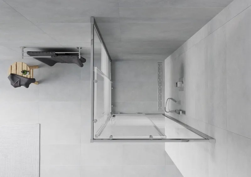Mexen Rio cabina doccia quadrata 80 x 80 cm, strisce bianche, cromo - 860-080-080-01-20