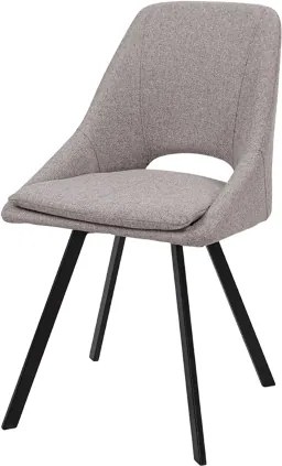 Sedia da cucina LINDA in tessuto tortora moderno con cuscino sfoderabile