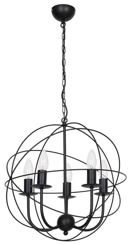 Lampadario GLOBE 5 5xE14/60W nero