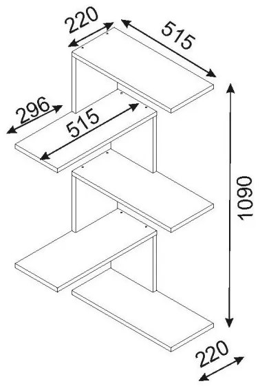 Mensola angolare CANIKO 109x51,5 cm bianca