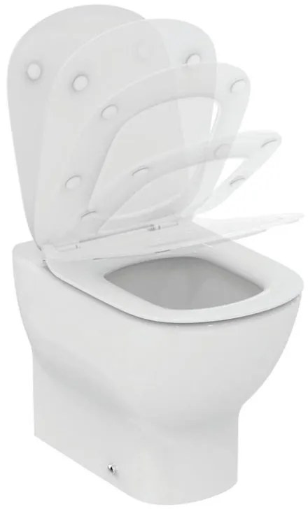Vaso WC filomuro IDEAL STANDARD idealmood aquablade, sedile incluso P 55.5 x L 36.5 x H 46 cm bianco