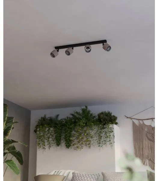 Eglo 43659 - Faretto ROSLEY 4xE14/40W/230V nero/beige