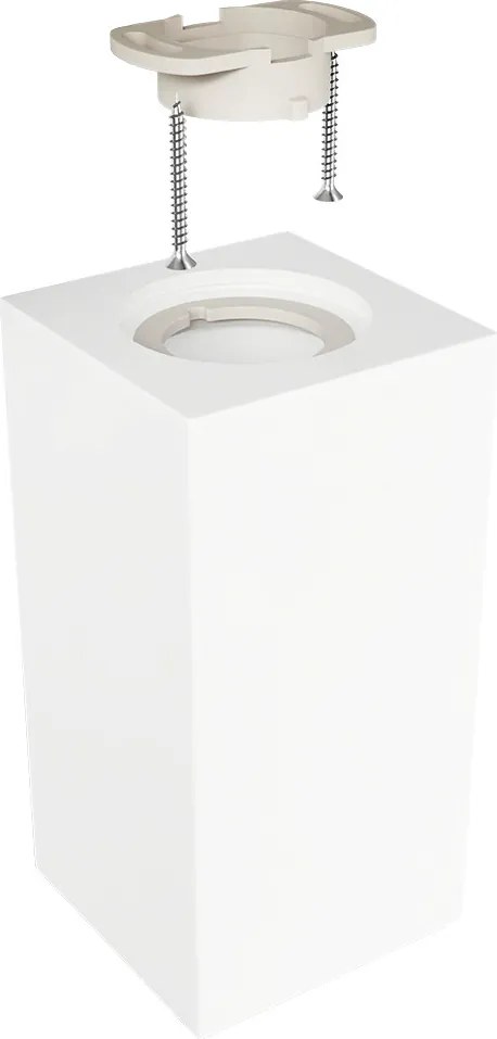 Plafoniera Quadrata 70x70mm h140mm GU10 in Gesso Pitturabile