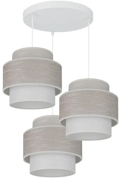 Brilagi - Lampadario a sospensione con filo DOVER SPACE 3xE27/15W/230V grigio/color crema