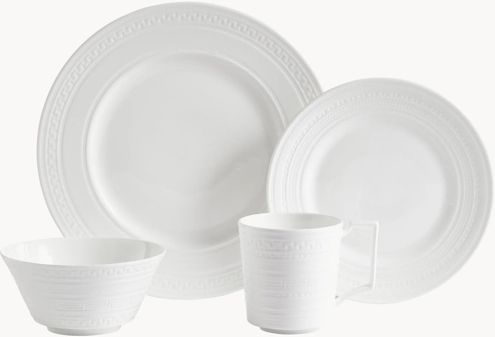 Servizio da colazione in Fine Bone China Intaglio 4 pz