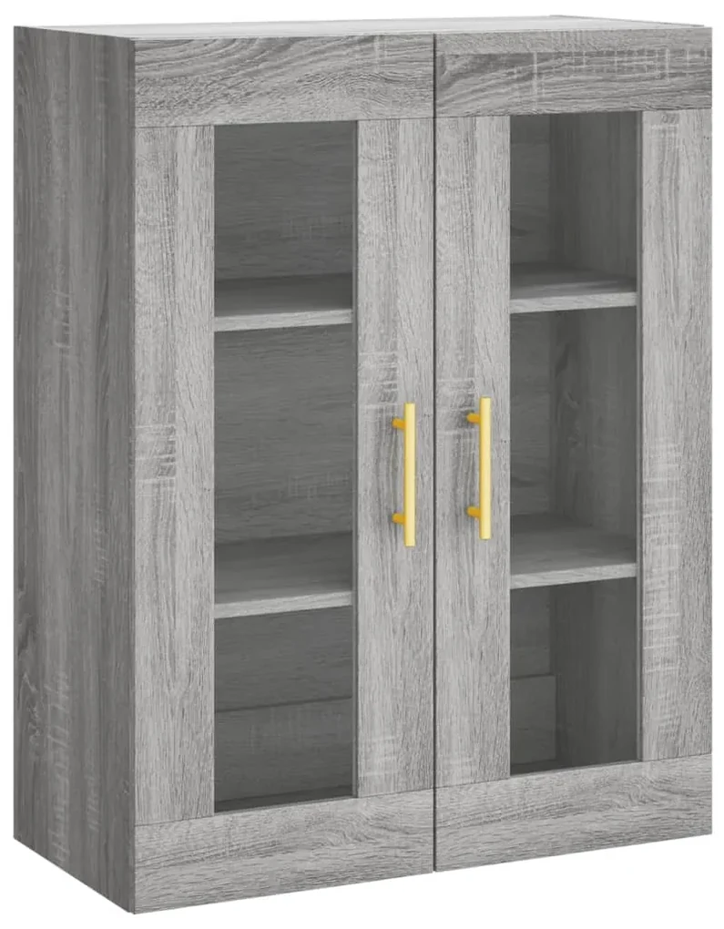 Armadietti a parete 2 pz grigio sonoma in legno multistrato