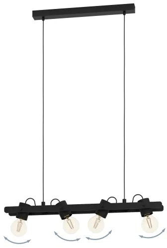 Eglo 43848 - Lampadario a sospensione con filo PLIMSOLL 4xE27/15W/230V