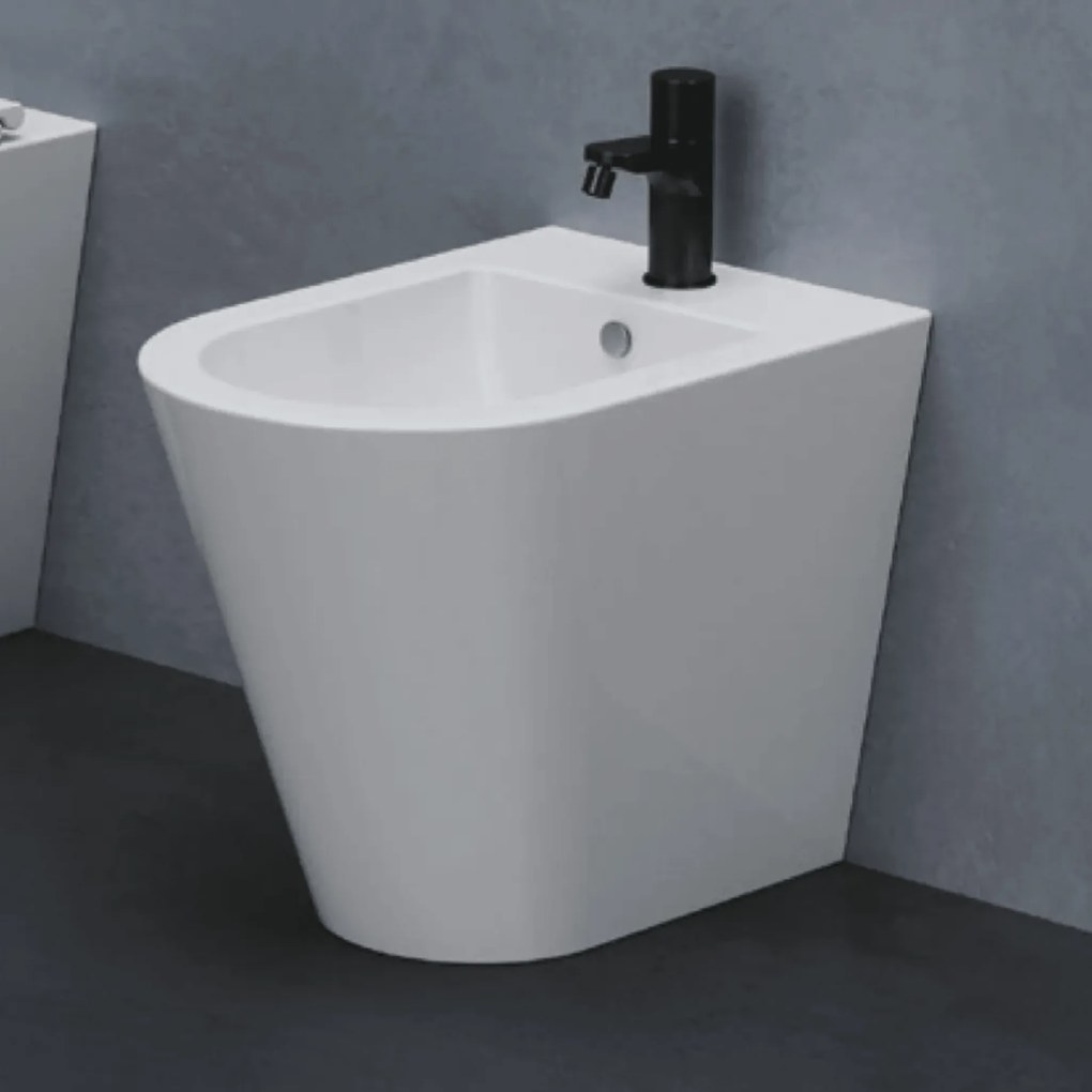 Bidet a Terra Azzurra Ceramica Bianco Lucido "Forma"