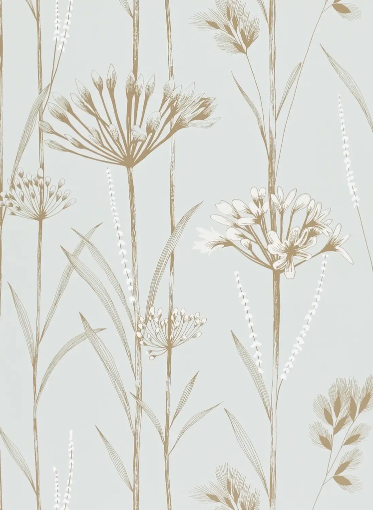 Harlequin Carta da parati Gardinum - Seafoam/ Chalk/ Gold