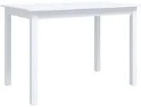 Tavolo da Pranzo Bianco 114x71x75cm in Legno Massello di Hevea cod mxl 9480