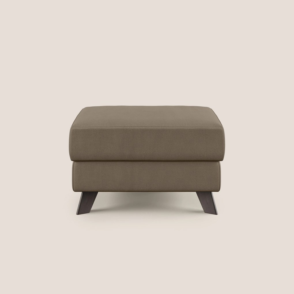 Moon Pouf contenitore e piedini alti in microfibra impermeabile T11 marrone