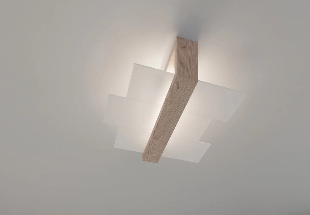 Plafoniera da Soffitto Legno Naturale 2xE27 FENIKS 2 da Interno