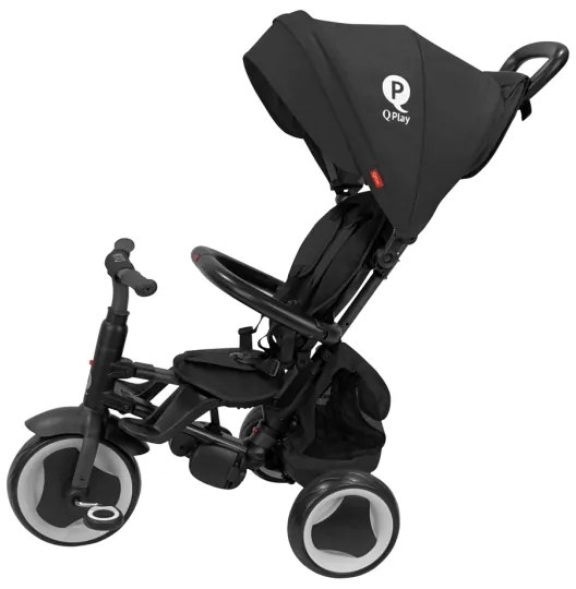 QPlay - Triciclo per bambini 3 in 1 RITO EVA PLUS nero