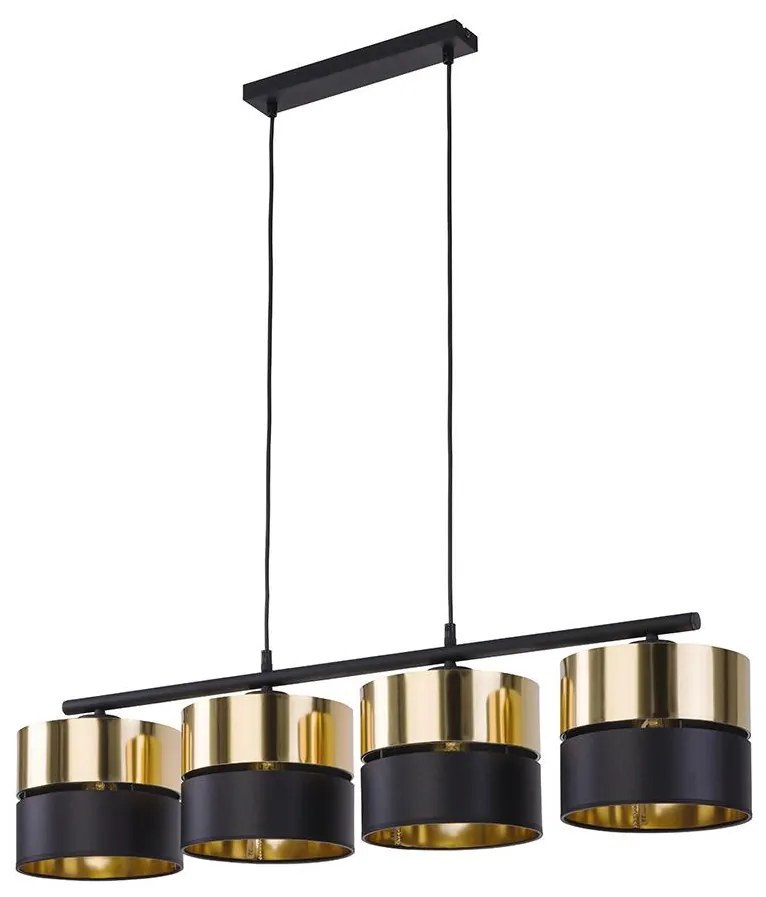 Lampadario su filo HILTON 4xE27/15W/230V ottone/nero