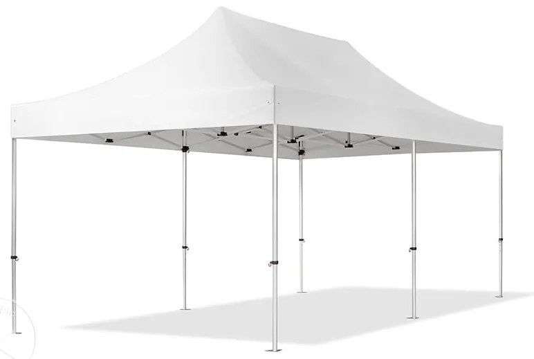 TOOLPORT 3x6m gazebo pieghevole PVC con laterali (finestre panoramiche), PROFESSIONAL alluminio, bianco - (582045)