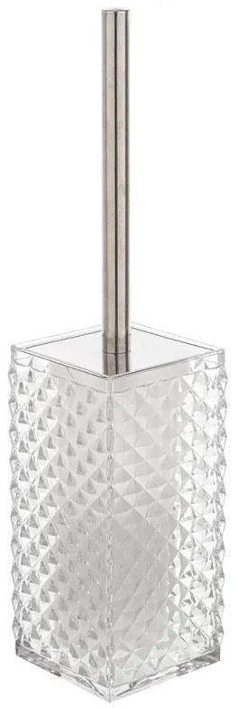 Porta scopino wc trasparente con spazzola e contenitore igienico