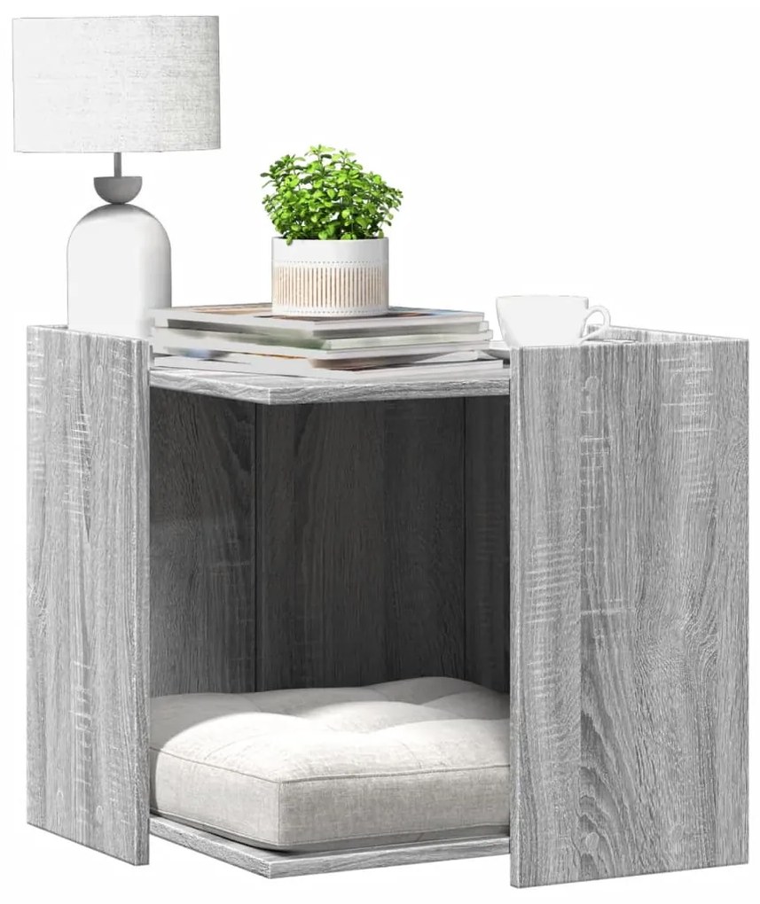 Recinto Lettiera Gatti Grigio Sonoma 53x53x51 Cm İn Truciolato /