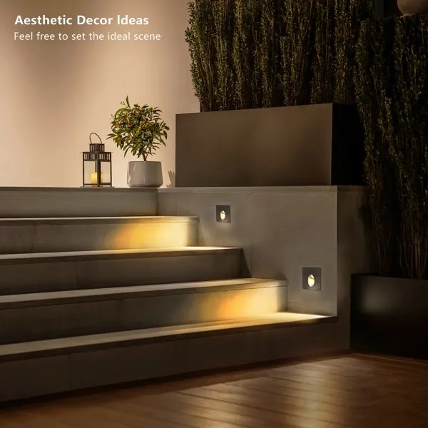 Brilagi - Lampada da incasso LED per esterni STAIRDOT LED/2W/230V, nero, IP65, quadrata