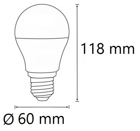 Lampada LED E27 12W, A60, 105lm/W - OSRAM LED Colore  Bianco Caldo 2.700K