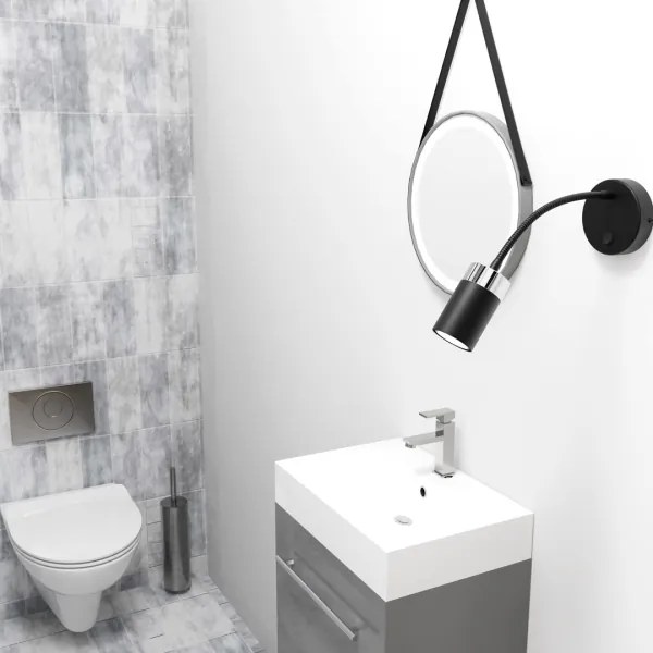 Lampada flessibile JOKER 1xGU10/8W/230V nero/cromo opaco