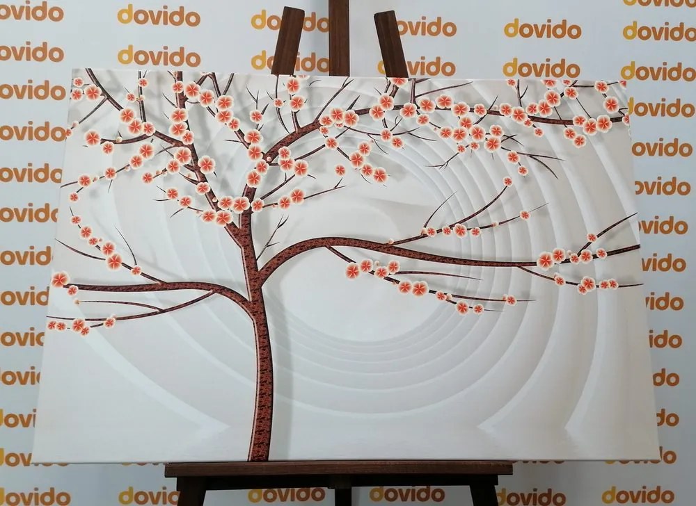 Quadro su tela – Albero moderno su sfondo astratto
