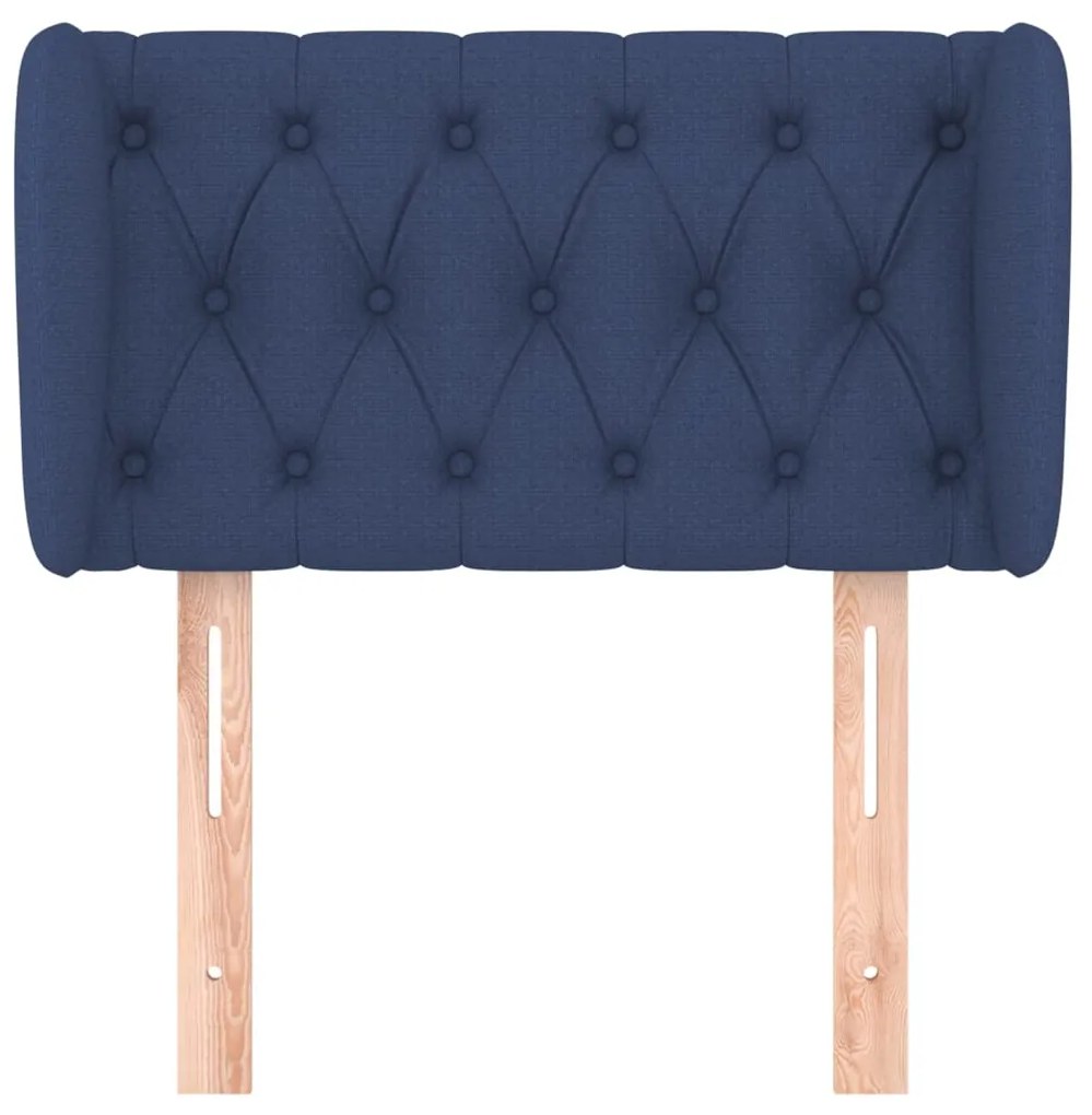 Testiera ad orecchio blu 83 x 23 x 78/88cm in tessuto