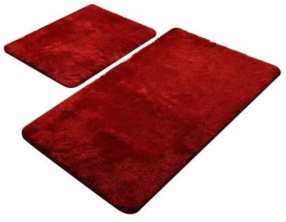 SET 2x Tappeto bagno 60x100 cm rosso