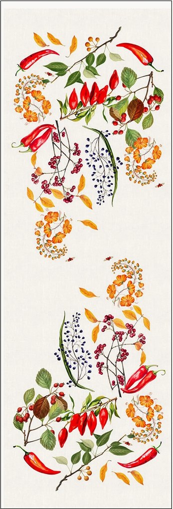 Runner in lino lavato Piments