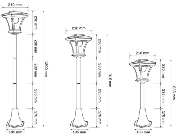 Lampada solare LED TIRANA LED/1,6W/1,2V 600 mAh IP44 nero