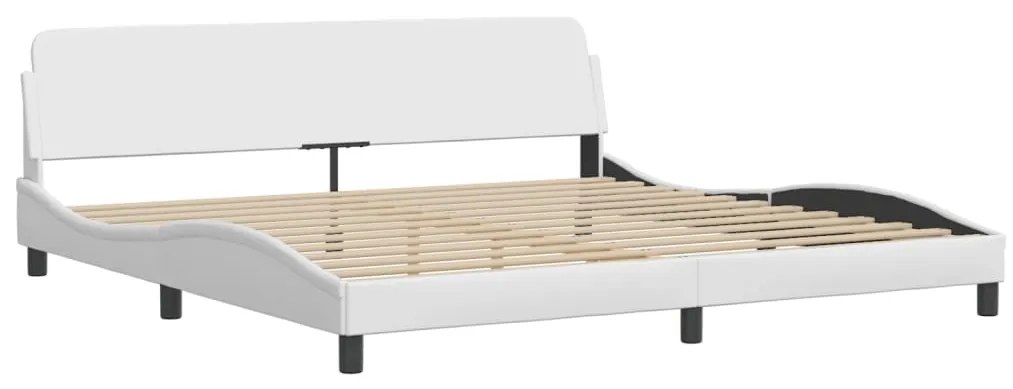 Letto con materasso bianco 200x200cm in similpelle