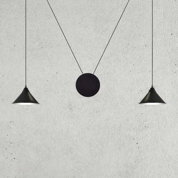 Lampadario a sospensione con filo ABRAMO 2xE27/15W/230V nero