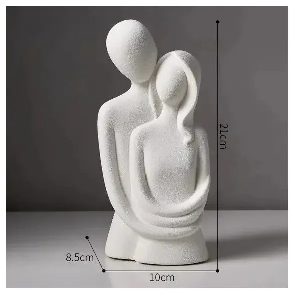 Decorazione da tavolo in ceramica 21x8,5x10 cm bianca