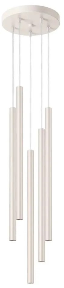 Sollux SL.1516 - Lampadario a sospensione con filo PASTELO 5xG9/8W/230V color crema