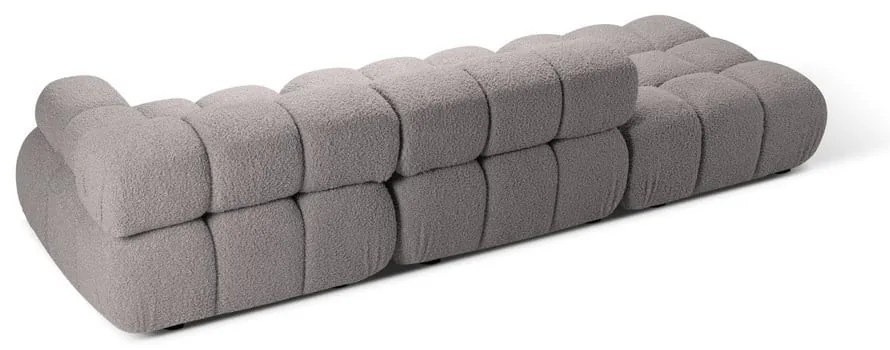 Divano componibile in grigio chiaro con rivestimento in bouclé 288 cm Bellis – Micadoni