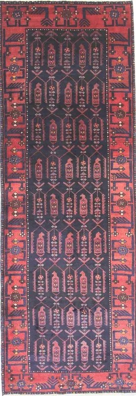Hamedan Tappeto persiano 310x110 Blu (Iran) Annodato A Mano
