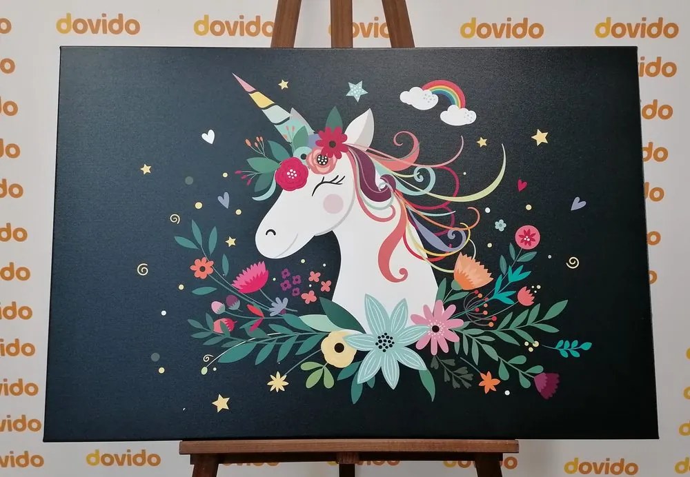 Stampa su tela – Unicorno carino