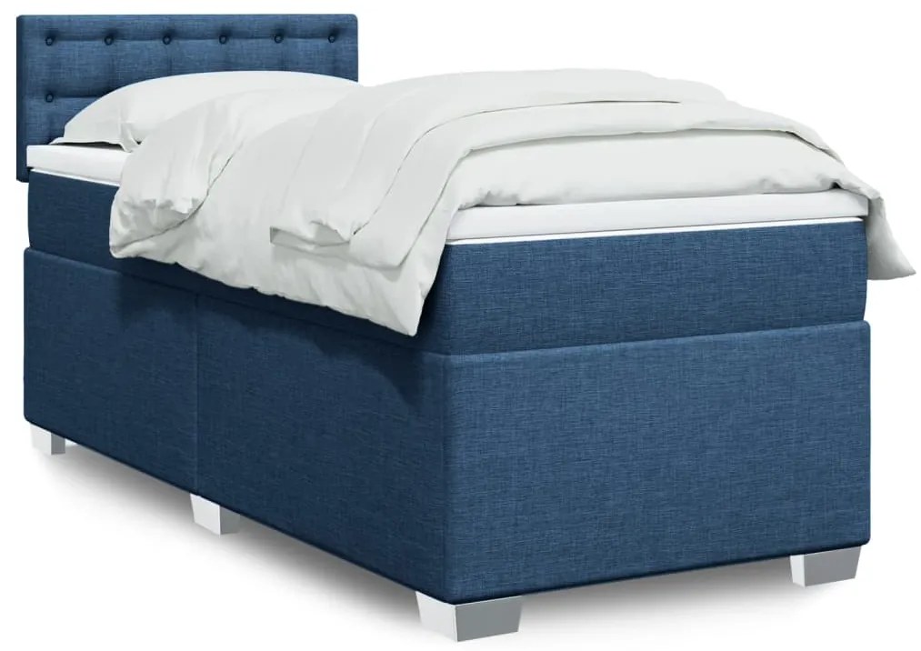 Giroletto A Molle Con Materasso Blu 100x200 Cm İn Tessuto /