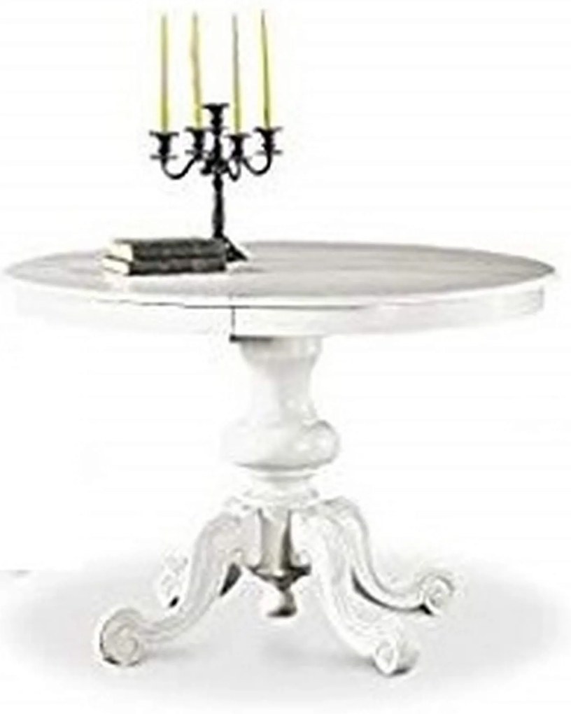 GORDON - tavolo da pranzo allungabile in legno massello tondo 120/158