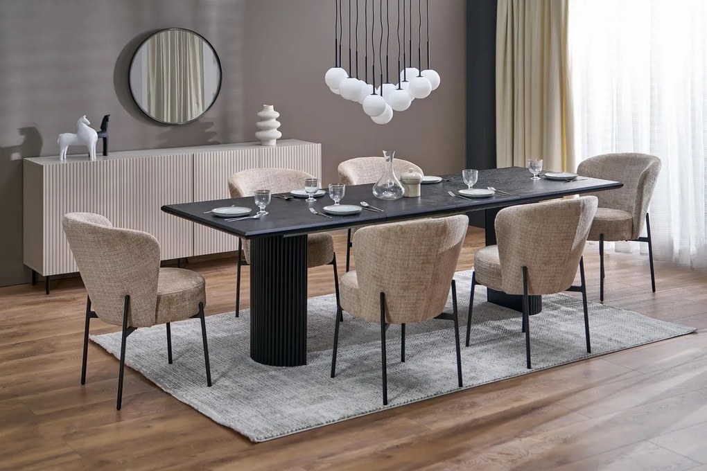 Tavolo Bolero allungabile in rovere naturale e nero – 160-250x90x78 cm