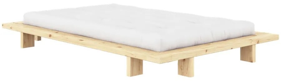 Letto singolo di colore naturale in pino massiccio con rete inclusa 120x200 cm Japan – Karup Design