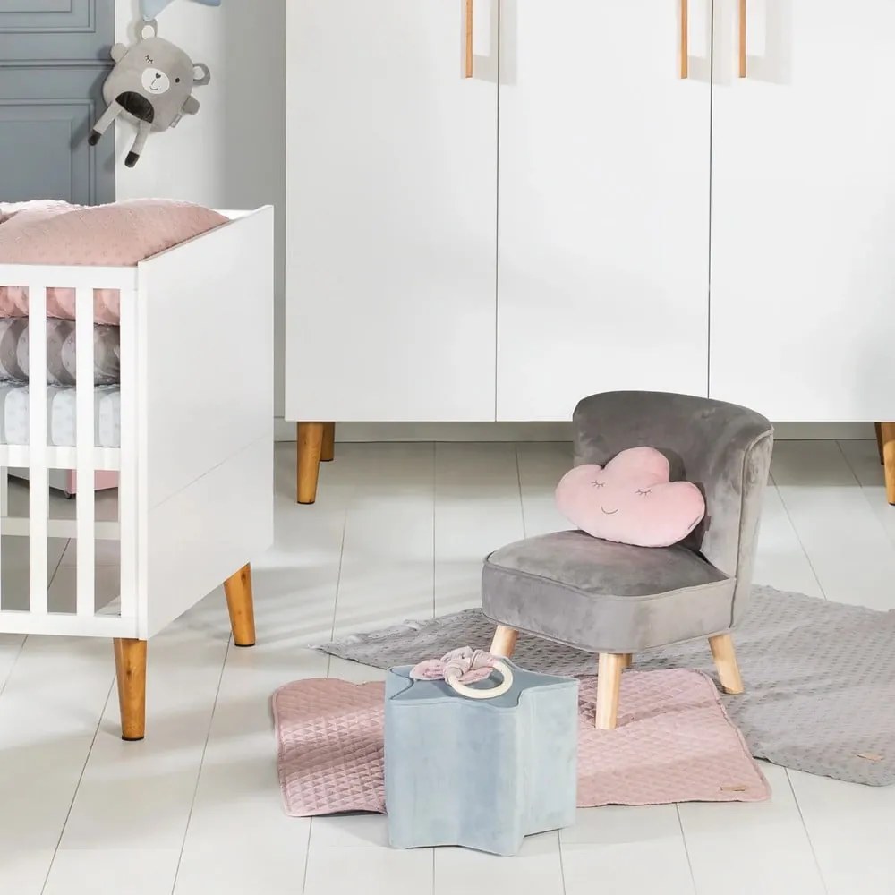 Sedia per bambini in velluto grigio chiaro Lil Sofa - Roba