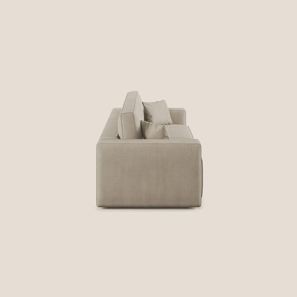 Morfeo divano con seduta estraibile in morbido tessuto impermeabile T02 beige 215 cm