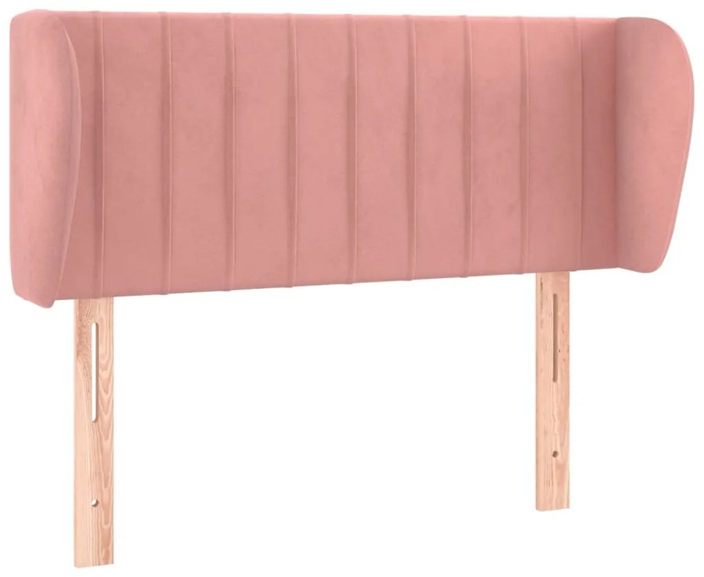 Testiera ad orecchio nera 93x23x78/88 cm in velluto