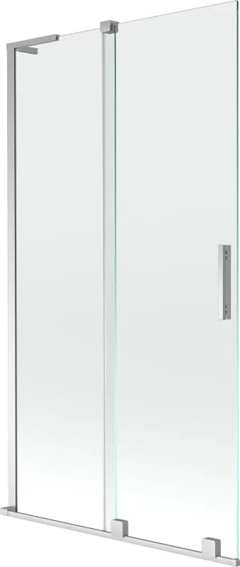 Mexen Velar L paratia vasca da bagno scorrevole a 2 ante 100 x 150 cm, trasparente, cromato - 896-100-003-01-01