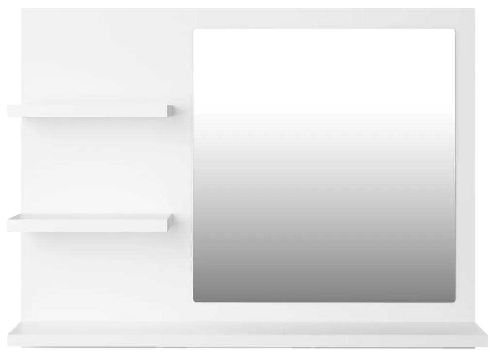 Specchio da bagno bianco 60x10,5x45 cm in legno multistrato