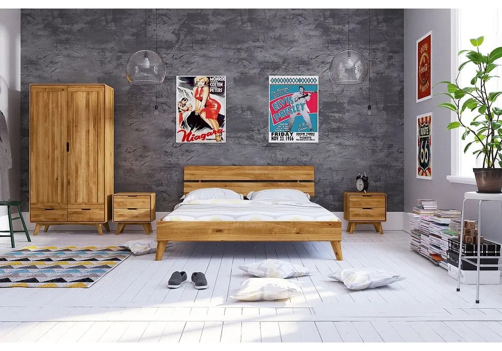 Letto matrimoniale in rovere 180x200 cm Greg 2 - The Beds