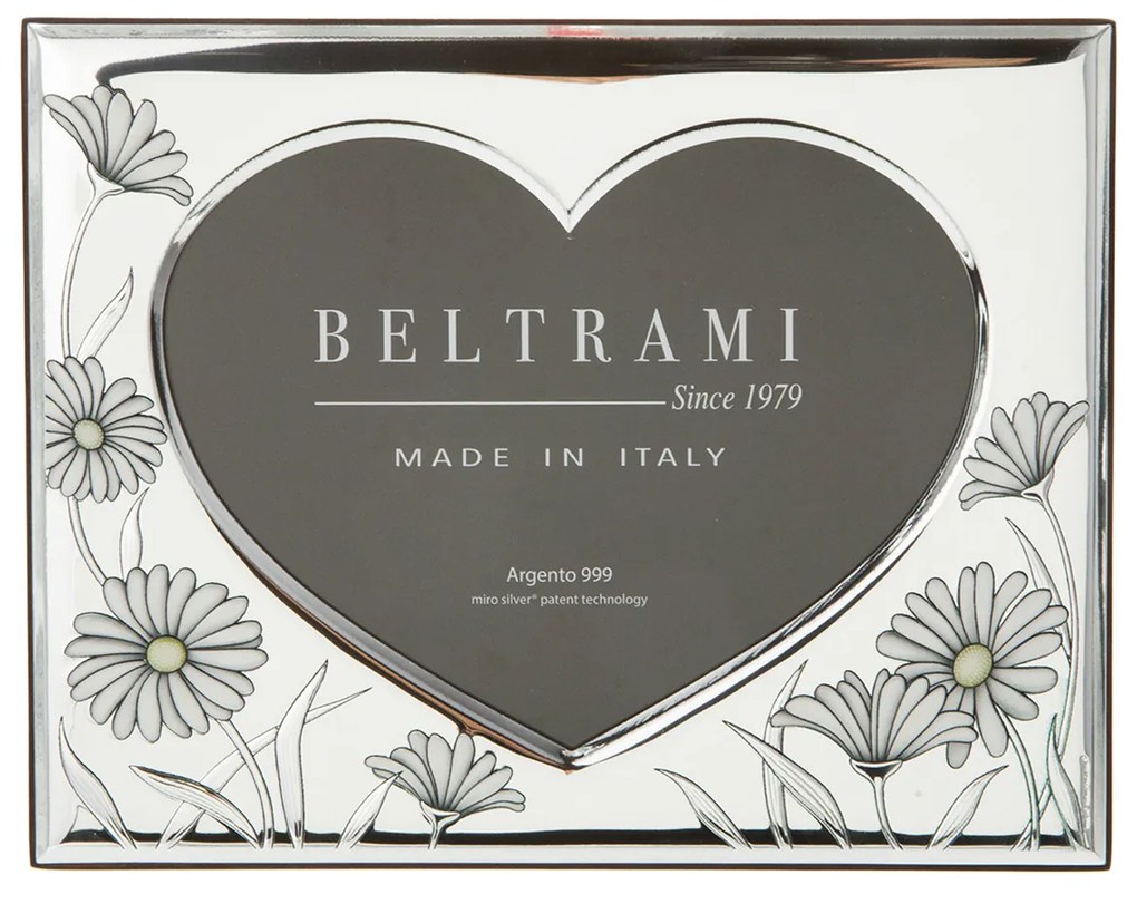 Portafoto cuore fiori foto 13x18 cm Beltrami con argento Miro Silver