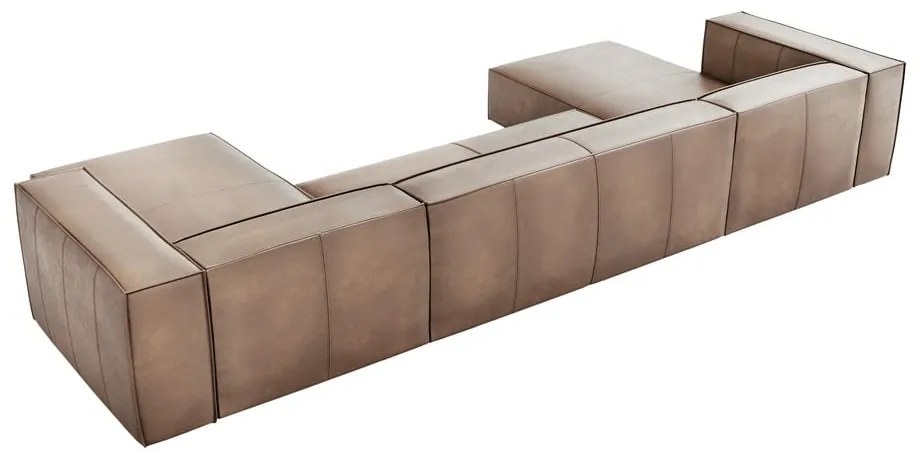Divano angolare in pelle marrone chiaro (a U) Madame - Windsor &amp; Co Sofas