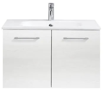 Mobile da bagno sotto lavabo PELIPAL Madeo bianco L 80 x H 48 x P 45 cm 2 ante, lavabo non incluso